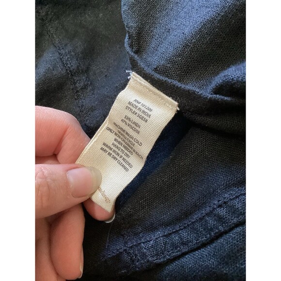 Soft Surroundings Black Alicante Linen Blend Topper Open Front Blazer PS - Picture 8 of 9